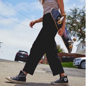 Dickies black Worker Crop Roll Hem Pants size S